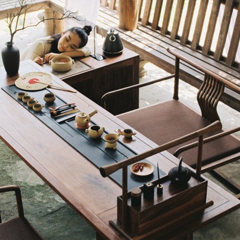 新中国风茶几实木功夫茶几禅宗茶几简单黑胡桃木茶几茶室家具,住宅家具,茶几,淘宝优惠券,粉丝福利购,淘宝优惠卷