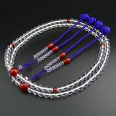 妙莲花日本数珠真言宗进口天然白水晶红玛瑙小田卷房 包邮