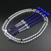 妙莲花日本御念珠数珠真言宗尺三进口天然白水晶茶小田卷 包邮