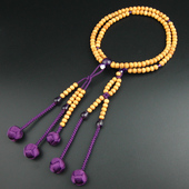 包邮 妙莲花日本数珠创价 学会女用星月菩提进口天然紫水晶小田卷