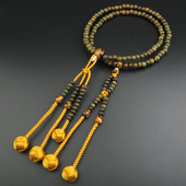 妙莲花日本御念珠日莲宗创价学会女用进口绿檀虎眼石小田卷 包邮