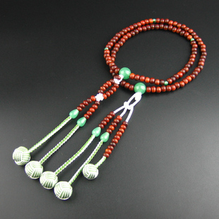 妙莲花日式念珠日莲宗国际创价学会女108颗紫檀绿东陵小田卷包邮