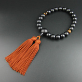 妙莲花御念珠手持日本进口黑檀虎眼石真丝流苏 包邮