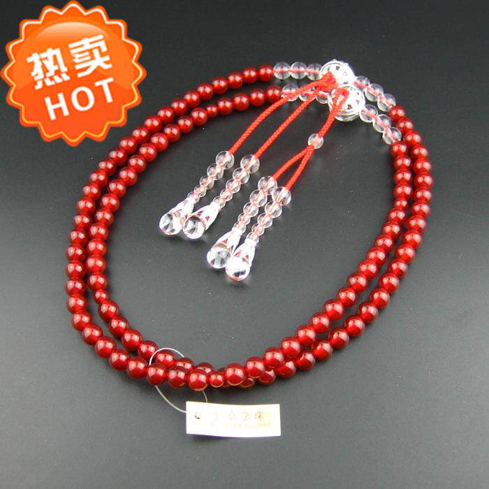 日本京念珠原装进口真言宗弘法大师御请来款红玛瑙白水晶现货包邮