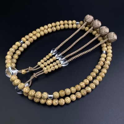 妙莲花日本真言宗御念珠数珠正月星月菩提白水晶金色小田卷包邮