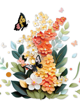 创意CH36090 立体小花卧室墙面装饰客厅沙发背景走廊玄关装饰贴纸