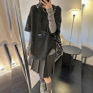 大码韩国女装早秋新款胖mm纯色宽松型常规套头ins圆领短袖T恤上衣