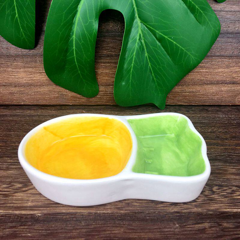 宠物蜜袋鼯食碗松鼠金丝熊仓鼠陶瓷易清洗食盆碗胡萝卜小兔子造型