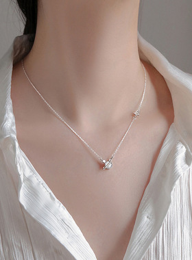 新品气质潮S925纯银项链女轻奢ins小众设计感星星吊坠锁骨链首饰