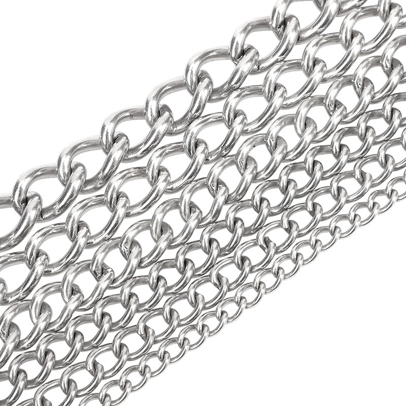 304 STAINLESS STEEL CHAIN SEAMLESS WELDING SEAM WELDING LOAD-BEARING CHAIN BOLT DOG LOCK CHAIN HANGING BILLBOARD THIN CHAIN TWISTED CHAIN