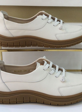 特惠哈森HARSON正品春秋季平底系带圆头百搭休闲女单皮鞋HC230101