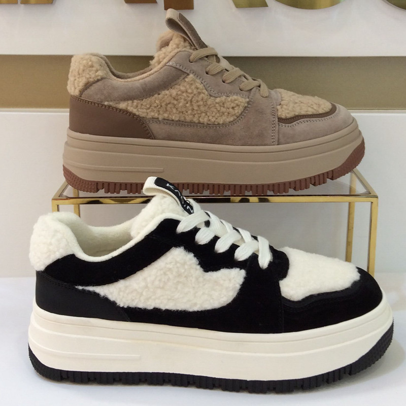 卡迪娜厚底防滑百搭保暖圆头女鞋