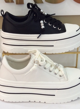 哈森HARSON正品2025新款春秋季休闲厚底圆头百搭女单鞋HCS260603