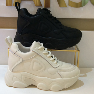 哈森HARSON正品新款春秋季系带HCS252902内增高休闲女鞋HC242902