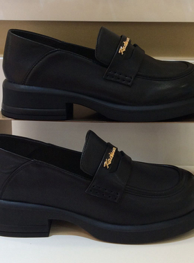 断码特惠卡迪娜KADINA正品春秋季轻质中跟真皮女乐福单鞋KL244301