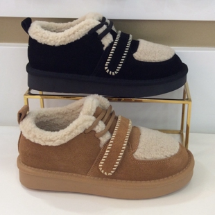 卡迪娜Kadina正品2025冬季新款平底加毛保暖雪地女靴子KCA250301