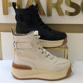 冬季 断码 特惠哈森HARSON专柜正品 平底休闲加绒短筒女皮靴HA237709