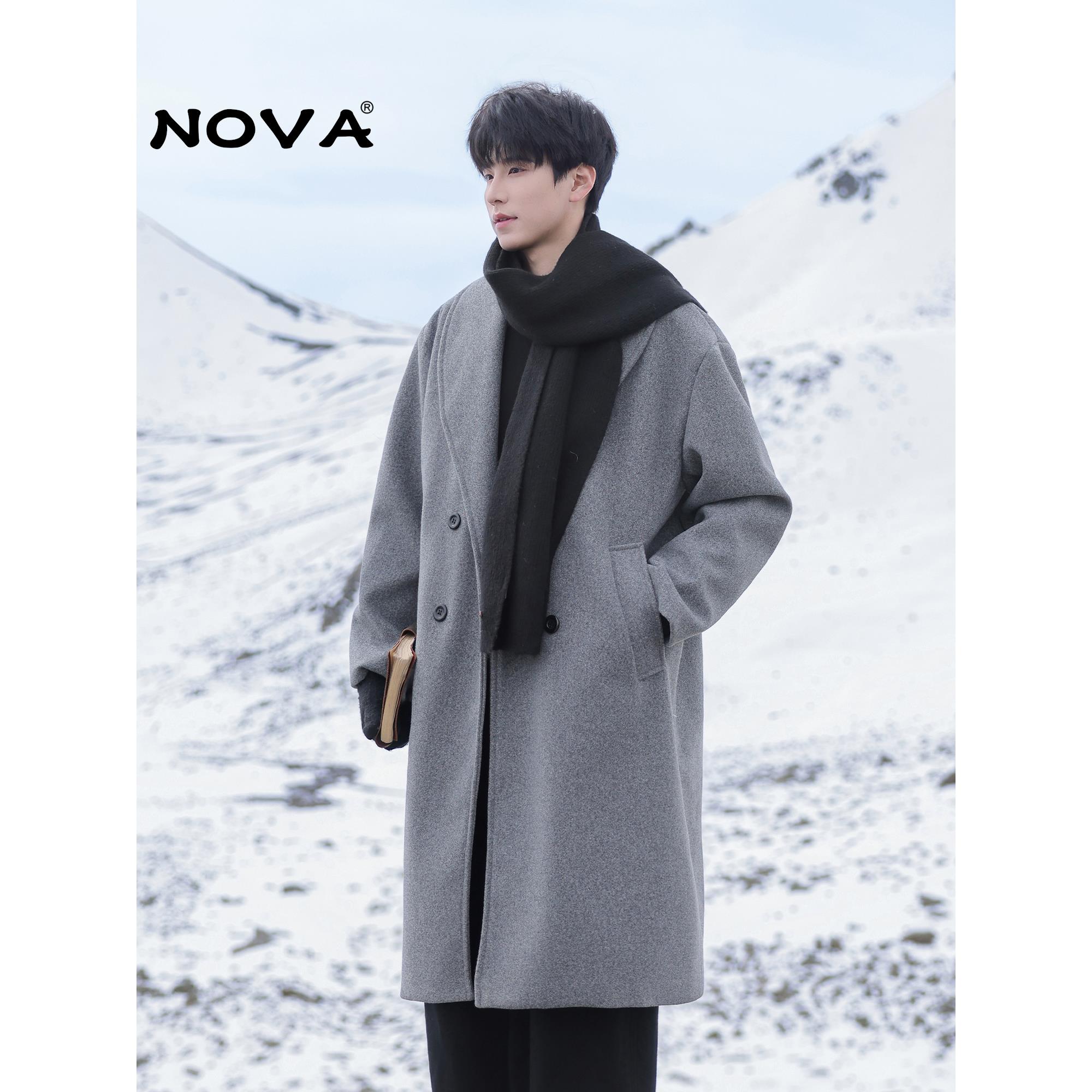 【意大利高端潮牌】毛呢大衣外套男秋冬季新款加厚保暖高级感风衣