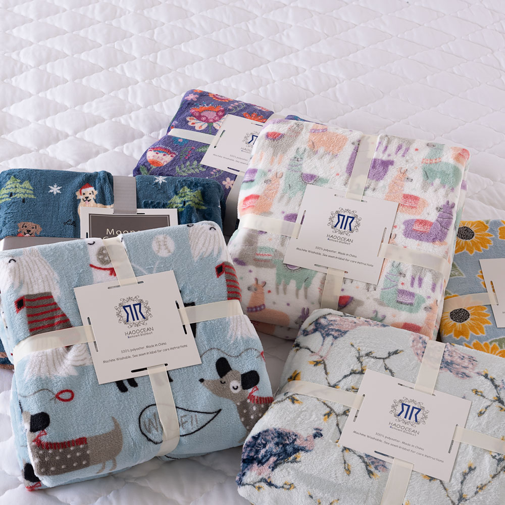 毛毯圣诞花色法兰绒宝宝绒毛毯