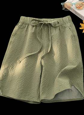 K5869 摆拍夏季薄款短裤男系带泡泡裤潮流五分裤休闲裤 P35特价