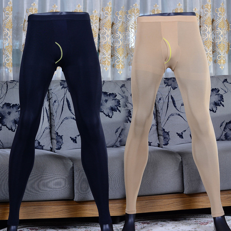 男士九分丝袜80D春秋款连裤袜保暖打底裤长袜子性感秋裤光腿神器