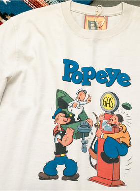 大力水手POPEYE美式复古卡通夏季新款潮宽松情侣休闲纯棉短袖T恤