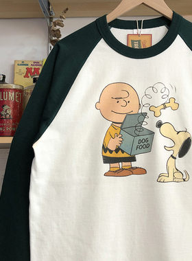 麻烦士多 史努比狗狗男女卡通印花T恤美式复古重磅插画宽松情侣款