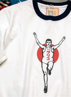 麻烦士多Osaka日本大阪昭和复古印花t恤古着撞色休闲男女款短袖潮