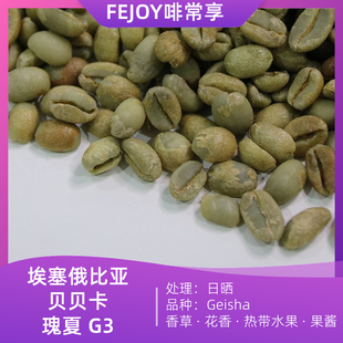 25季埃塞 贝贝卡瑰夏G3 咖啡生豆日晒 香草|花香|热带水果|果酱