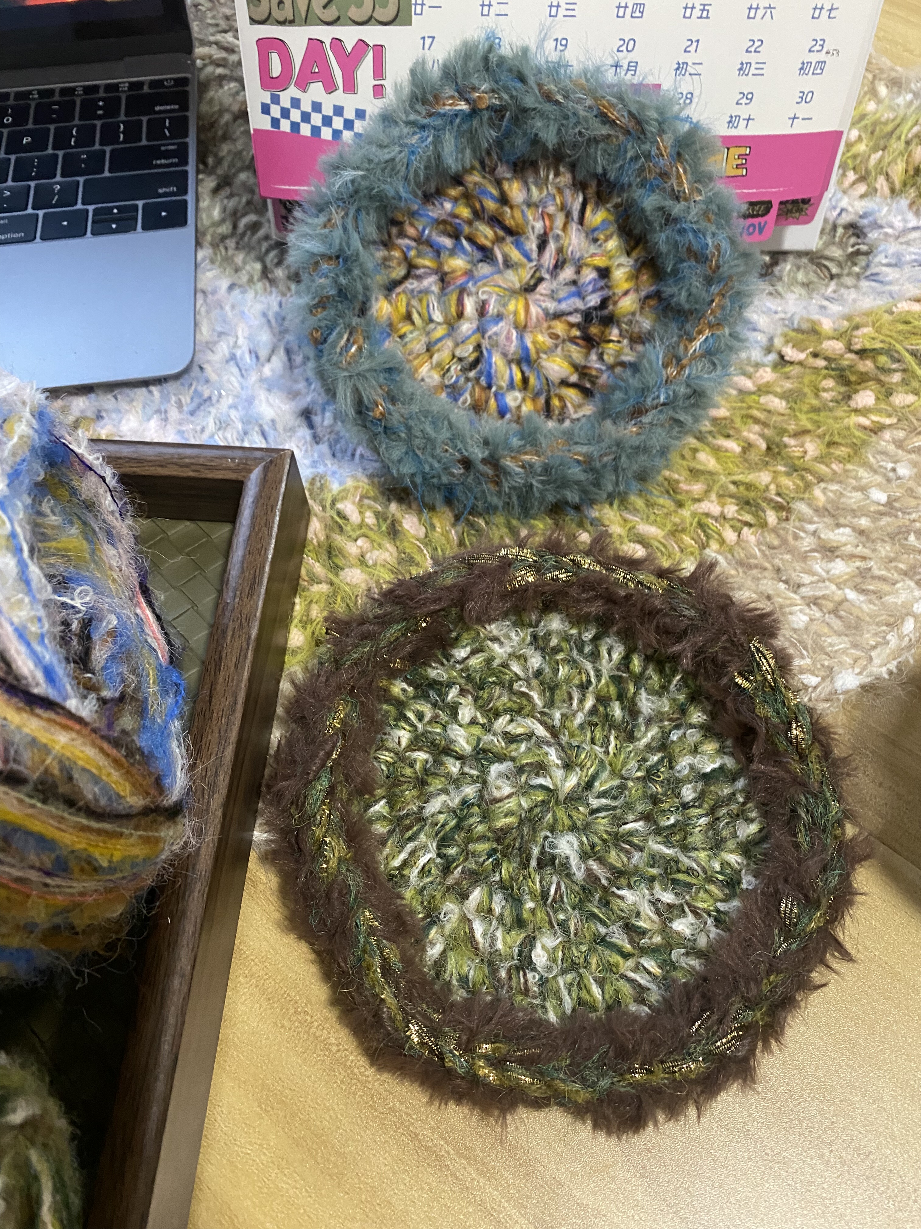 DIY手混线围巾发圈包包线编织棒针钩织春日版绿野仙踪创意小礼物