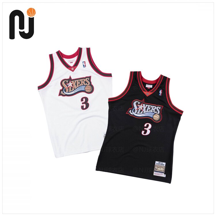 Mitchell&Ness MN 艾弗森 1997-98赛季 76人队 球员版AU球衣 窄肩