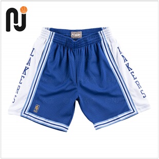 Mitchell&Ness MN 湖人61蓝白金标复古 球迷版SW球裤 科比 奥尼尔