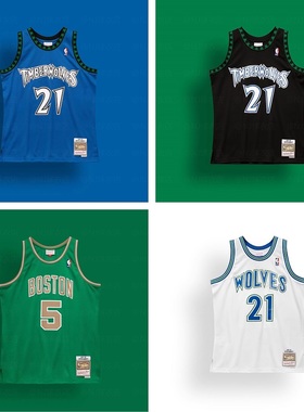 Mitchell&Ness MN 加内特 Garnett 森林狼/凯尔特人 球迷版SW球衣
