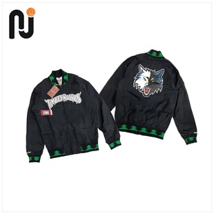 Mitchell&Ness MN 森林狼队拉链夹克出场服 篮球运动茄克外套