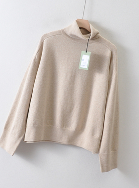 139.95欧~外贸锐点单m@r*0 p0*小奢女装~初剪羊毛针织衫 高领毛衣