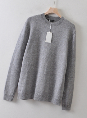 外贸瑞点单C0*男装~圆领套头毛衣春季 宽松版简约休闲针织衫