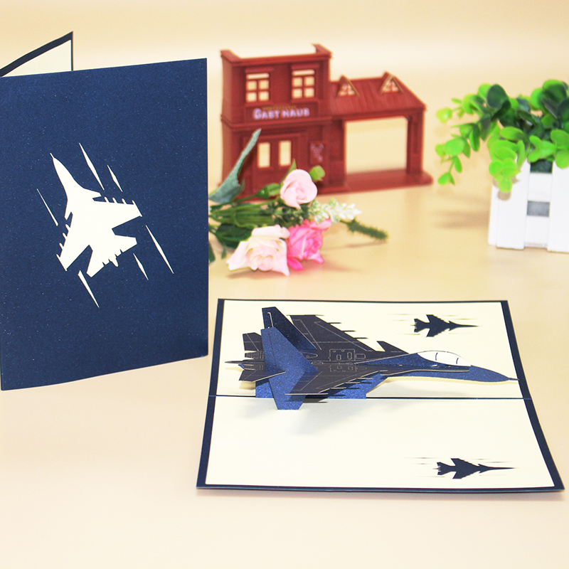 定制军事3d立体贺卡空军战斗机