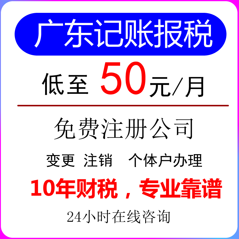 广东公司零申报代理记账报税0做会计服务