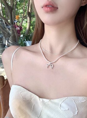 蝴蝶结叠戴小米粒轻奢高级感配饰