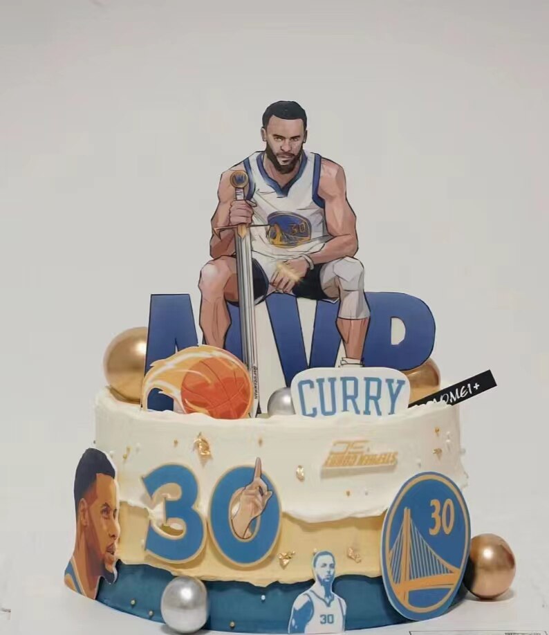 mvp库里蛋糕糯米纸 金州勇士队糖纸插件勇士队库里糯米纸代印包邮