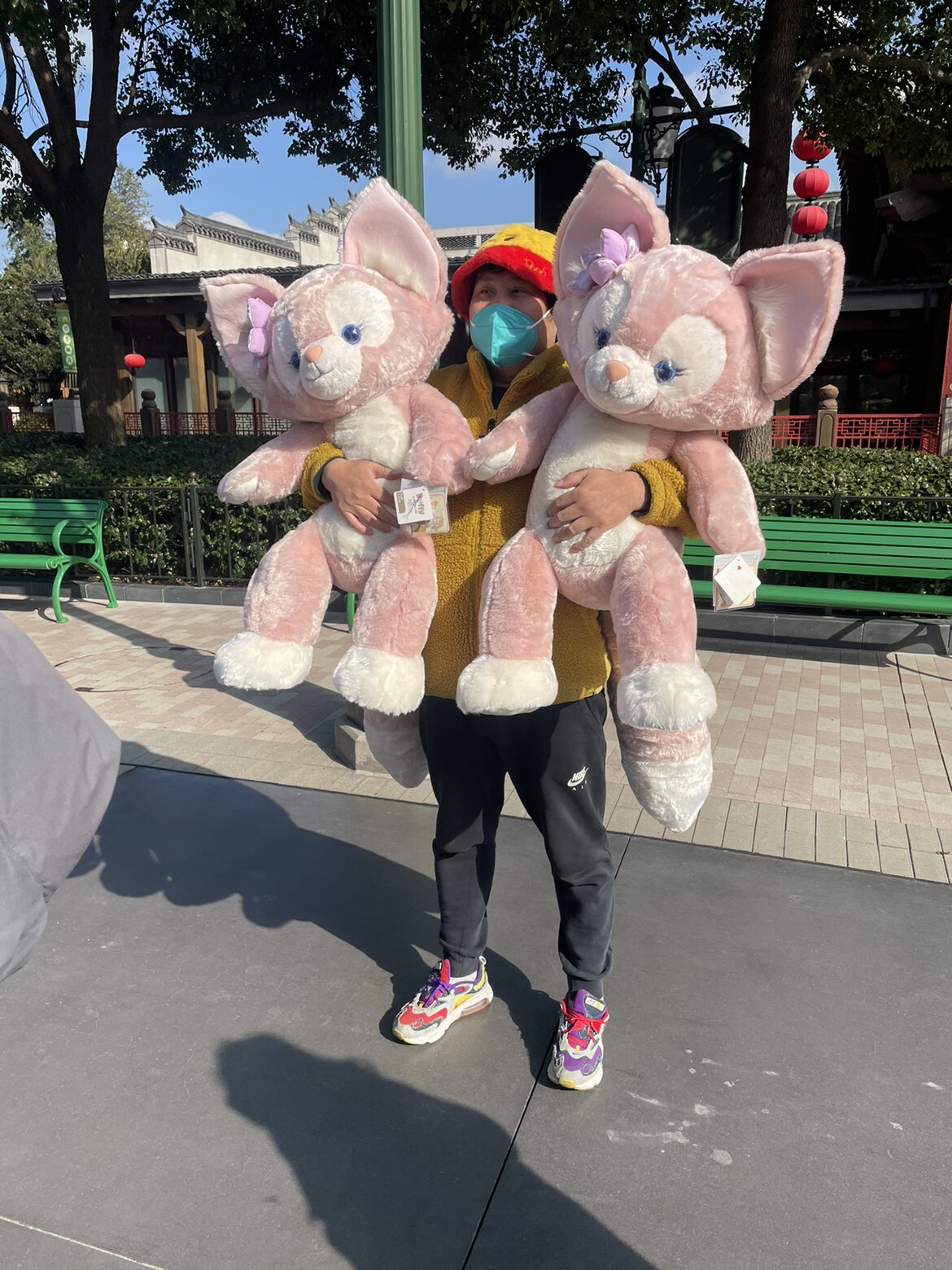 상하이 디즈니랜드 구매 복권 L 리나 벨 인형 M 베다 지 거대 인형