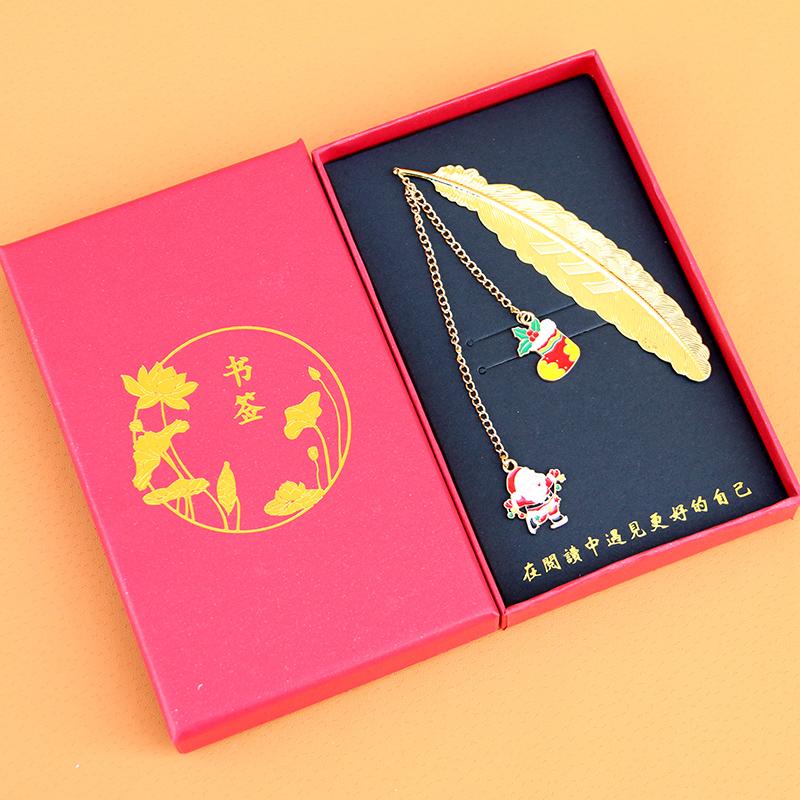 圣诞节礼物创意可爱书签逢考必过礼品圣诞老人圣诞鹿送老师同学