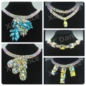 拉丁舞表演脖饰比赛演出镶钻项链华尔兹高档钻脖颈饰品国标舞高定