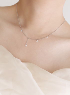 不褪色流苏轻奢满钻项链