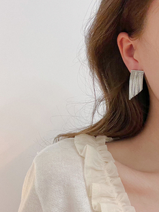 LALUNA流苏高级感耳环流年个性夸张设计感耳钉925纯银针霸气耳饰