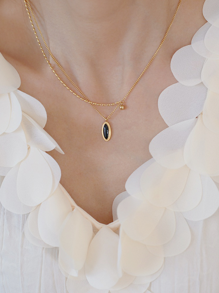 不褪色秋冬打底叠戴毛衣链