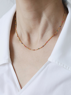 不褪色洗澡可带彩虹裸链