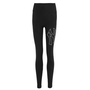 MLB女裤23春新款NY镂空大标印花紧身裤高腰瑜伽长裤黑色3FLGB0131