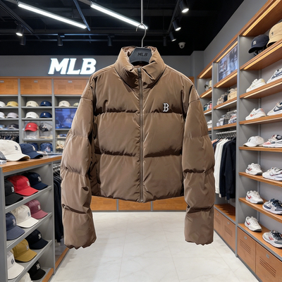 MLB专柜正品女立领短款羽绒服
