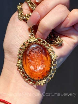 中古不退换｜Whiting & Davis卡梅奥琉璃项链